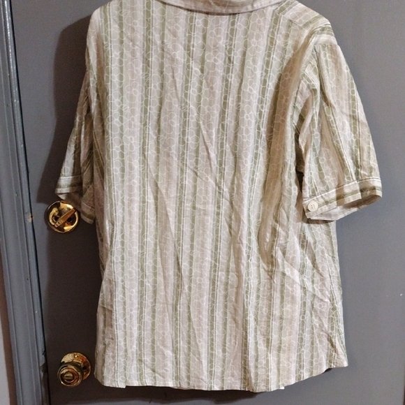Mirage, Cozy And Chic Two Piece Green Striped Shirt - Picture 5 of 6